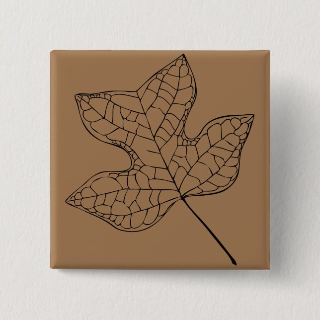 Illustriertes Tulip Tree Leaf Button (Vorderseite)