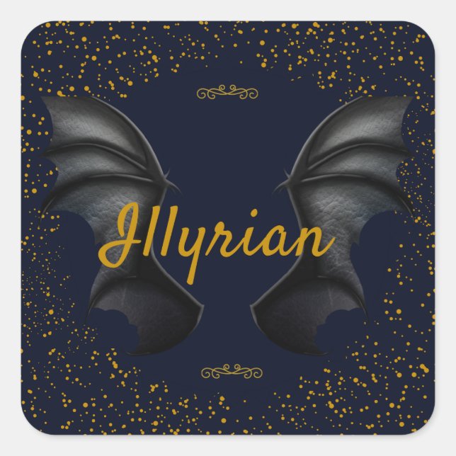 Illyrian Wings Quadratischer Aufkleber (Vorderseite)