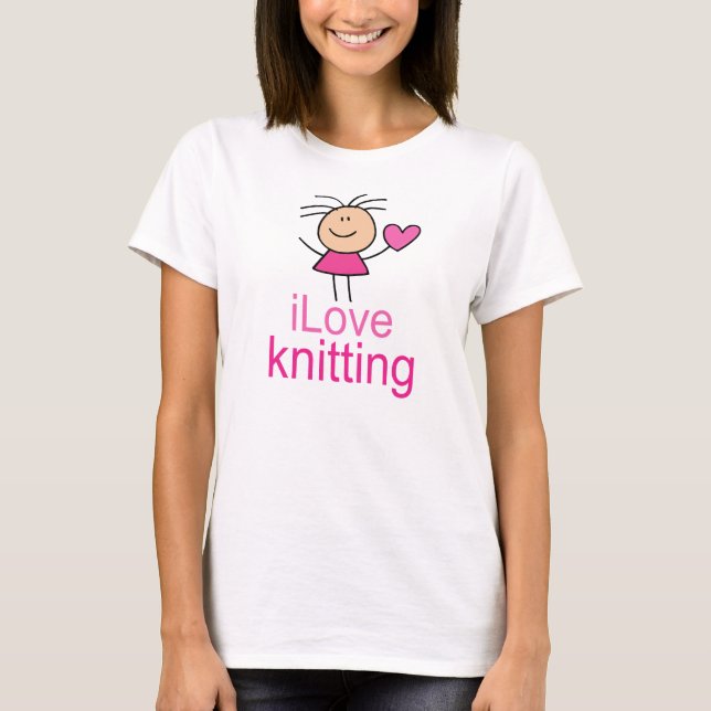 iLove strickendes Geschenk T-Shirt (Vorderseite)