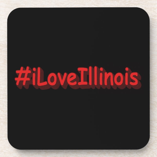 "#iLoveIllinois " Niedliches Design. Jetzt kaufen Getränkeuntersetzer (Vorderseite)