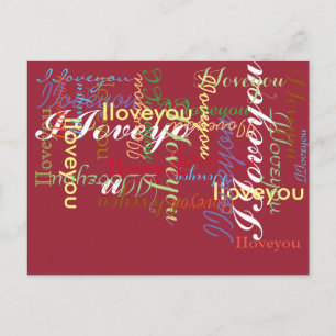Iloveyou romantisches Muster Postkarte