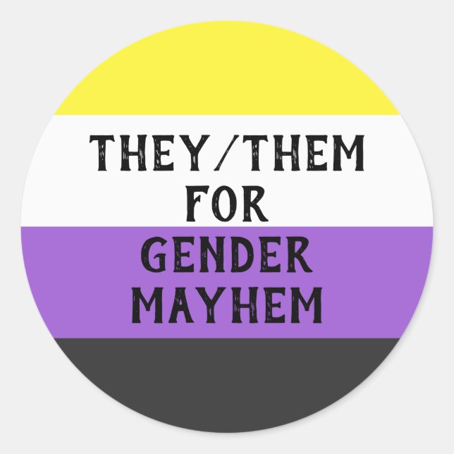 Ils/Eux pour Sexe Sticker Mayhem (drapeau Enby) (Devant)