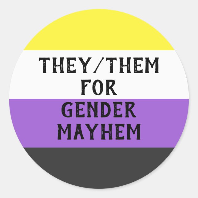 Ils/Eux pour Sexe Sticker Mayhem (drapeau Enby) (Devant)