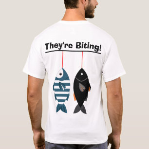 Ils mordent ! T-shirt de poisson de pêche drôle po