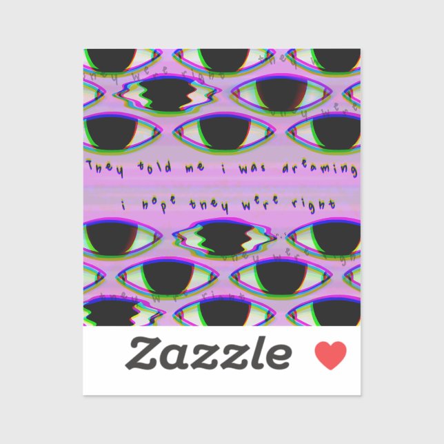 Ils Regardent - Sticker Dreamcore rayé (Feuille)