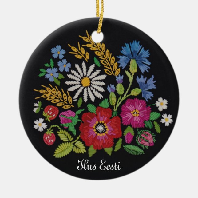 Ilus Eesti - schöne Estland-Weihnachtsverzierung Keramik Ornament (Vorne)