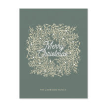ilustración hojas abeto corona de Navidad verde