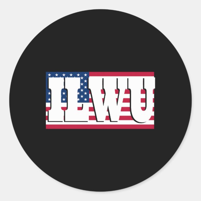 Ilwu American Flag Runder Aufkleber (Vorderseite)