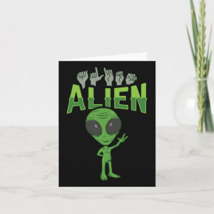Ily Alien Asl Hand Gesture Deaf Hörgeräusch Karte