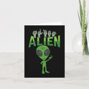 ILY Alien ASL Hand Gesture Deaf Hörverlust Aware Karte