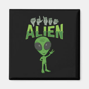 ILY Alien ASL Hand Gesture Deaf Hörverlust Aware Magnet