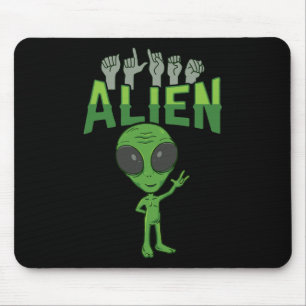 ILY Alien ASL Hand Gesture Deaf Hörverlust Aware Mousepad