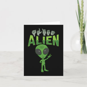 ILY Alien ASL-Handgeste Gehörloser Hörverlust bewu Karte