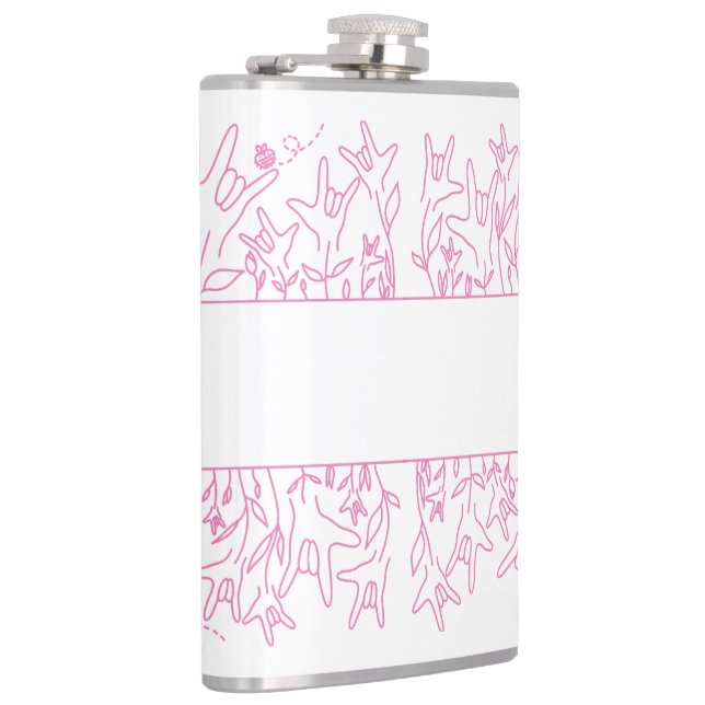 ILY Bloom - Individuelle Name ASL Design Flachmann (Rechts)