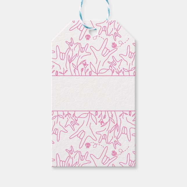 ILY Bloom - Individuelle Name ASL Design Geschenkanhänger (Vorderseite)