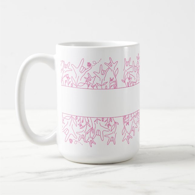 ILY Bloom - Individuelle Name ASL Design Kaffeetasse (Links)