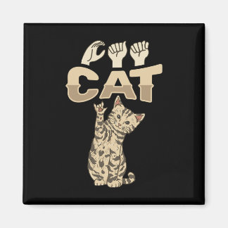 Ily Cat Asl Hand Gesture Deaf Hearing Loss Awarene Magnet