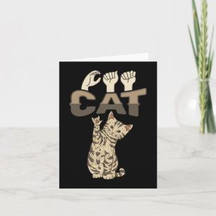 ILY Cat ASL Hand Gesture Deaf Hörverlust Awarene Karte