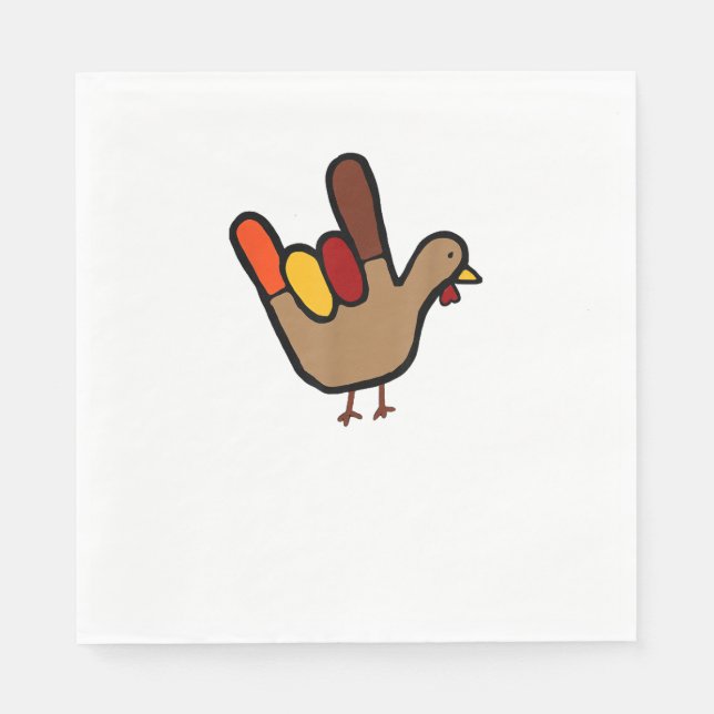 ILY Gebärdensprache Hand Türkei Erntedank Urlaub Serviette (Vorderseite)