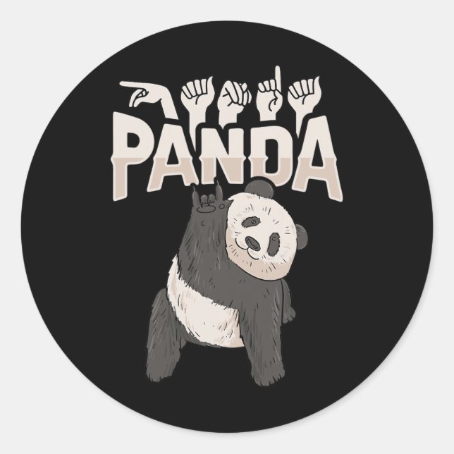 ILY Panda ASL Handgesture Deaf Hörschreckenwarenwa Runder Aufkleber (Vorderseite)