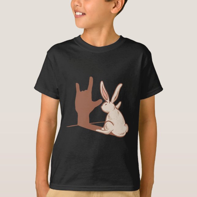 ILY Rabbit ASL Handgesture Deaf Hörverlust im Krie T-Shirt (Vorderseite)