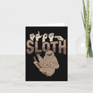 Ily Sloth Asl Hand Gesture Deaf Hörgeräusch Karte