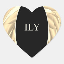ILY Sticker Weich Metallic Gelb und Schwarz
