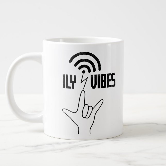 ILY Vibes - ASL Design  Jumbo-Tasse (Links)