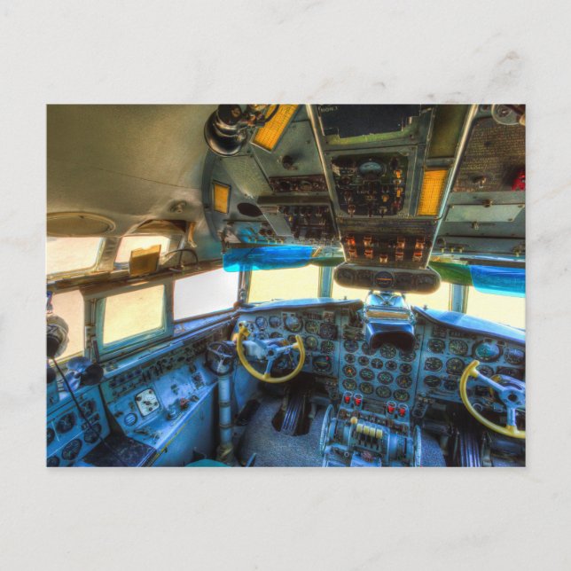 Ilyushin IL-18 Cockpit Postkarte (Vorderseite)