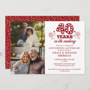 Im 40. Hochzeitstag 2 Foto Einladung