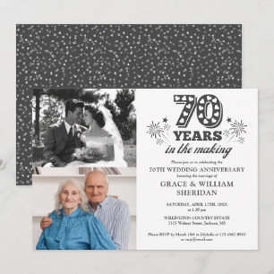 Im 70. Hochzeitstag 2 Foto Einladung