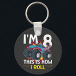 I'm 8 This is how I roll Monster Truck Button Schlüsselanhänger<br><div class="desc">I'm 8 This is how I roll Monster Truck 8th Birthday Boys Family Matching Design Gift Basic Button Keychain Classic Collection.</div>