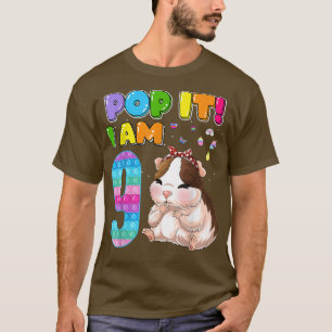 I'm 9 Years Old 9th Birthday Guinea Pig Girls Pop  T-Shirt