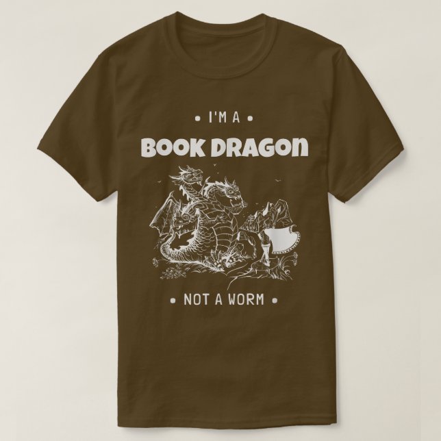 I'm A Book Dragon Not A Worm Book Lover642 T-Shirt (Design vorne)
