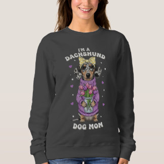 I'm a Dachshund Dog Mom - Purple Sweater  Sweatshirt