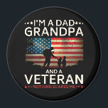 I'm A Dad Grandpa And A Veteran Circle Magnet<br><div class="desc">I'm A Dad Grandpa And A Veteran Nothing Scares Me design Gift Circle Magnet Classic Collection.</div>