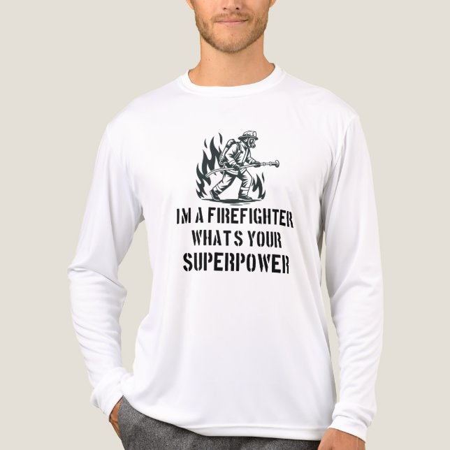 I'm a Firefighter What's Your Superpower Tri-Blend Shirt (Vorderseite)