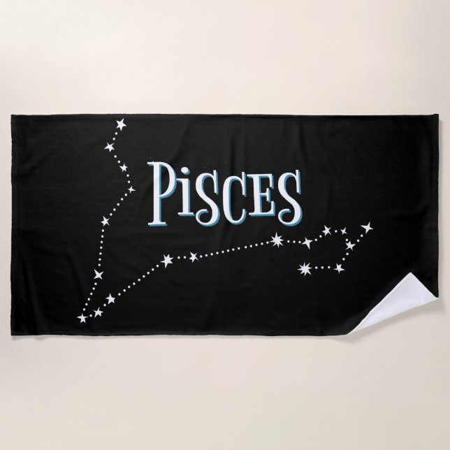 Im A Fisces Zodiac.Trendy Pisces Zodiac Sign Beach Strandtuch (Vorderseite)