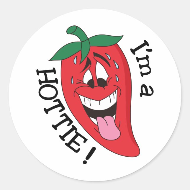 Im a Hottie Runder Aufkleber (Vorderseite)