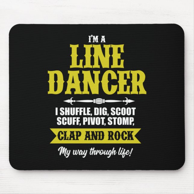 Im A Line Dancer Line Dancing Line Dance Geschenk Mousepad (Vorne)