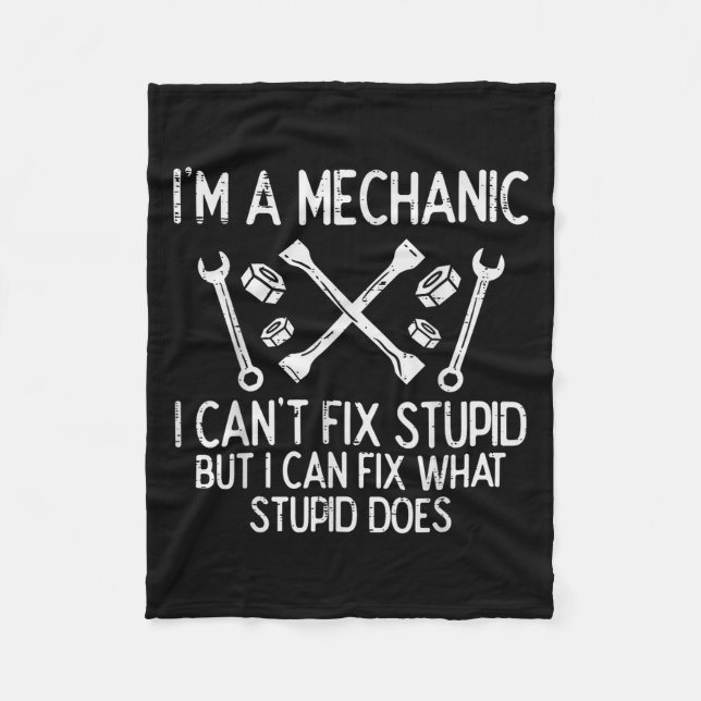 Im A Mechanic Cant Fix Stud Funny Car Auto Garage  Fleecedecke (Vorderseite)