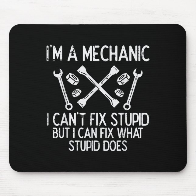 Im A Mechanic Cant Fix Stud Funny Car Auto Garage  Mousepad (Vorne)