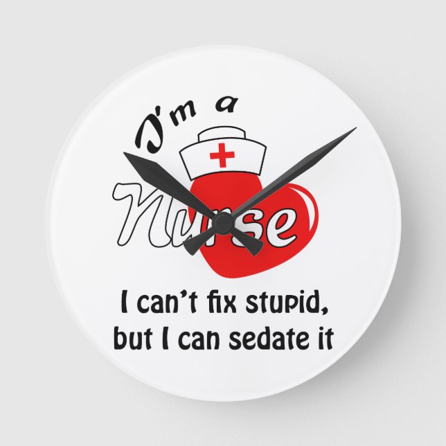 IM A NURSE RUNDE WANDUHR (Vorderseite)