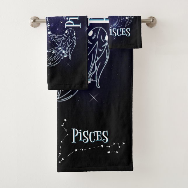 Im A Pisces Zodiac.Trendy Pisces Zodiac Sign Badhandtuch Set (Insitu)