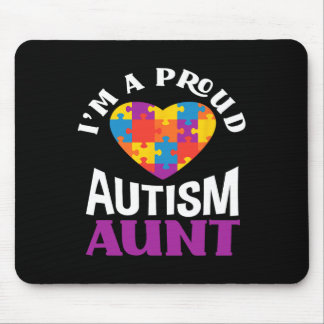 I'm A Proud Autism Aunt Puzzle Heart Autism Awaren Mousepad