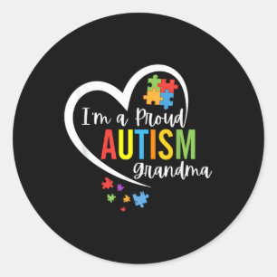 Im A Proud Oma Liebe Herzautismus Bewusstseinsbild Runder Aufkleber