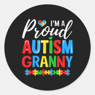Im A Stolz Autismus Granny Awareness Puzzle Piece Runder Aufkleber