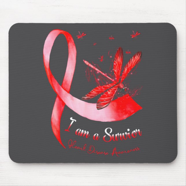 I'm A Survivor Heart Disease Awareness Month Red R Mousepad (Vorne)