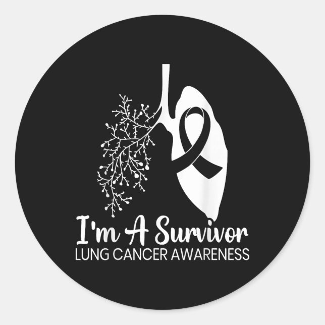 Im a Survivor Lungenkrebs Awareness Month White Ri Runder Aufkleber (Vorderseite)