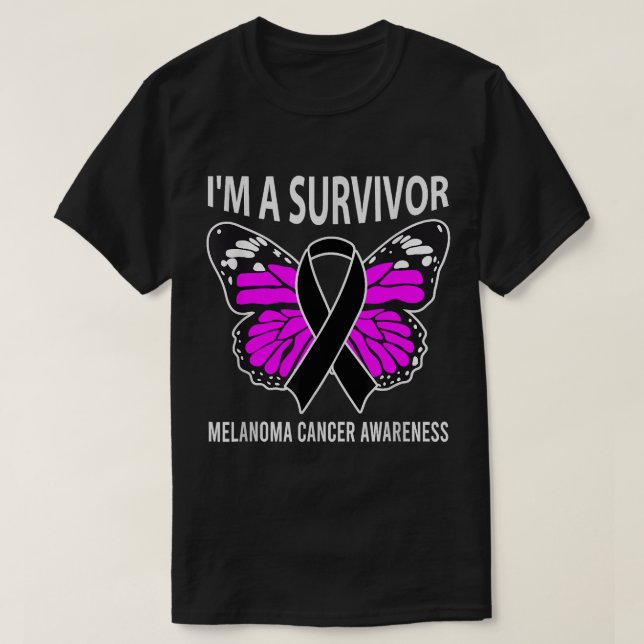 Im A Survivor Melanoma Skin Cancer Awareness T-Shirt (Design vorne)